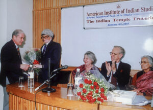 Book Release function of Professor M.A. Dhaky’s Monographs on the Indian Temple Traceries, India International Center, New Delhi, January 4, 2005.
